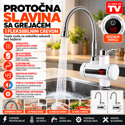 Protočna Slavina sa Grejačem i Fleksibilnim Crevom