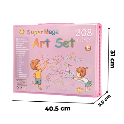 Kofer sa bojicama za decu - savršen set od 208 delova za crtanje i školu