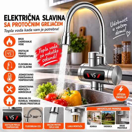 Električna Slavina sa Grejačem od Inoksa - 3300W