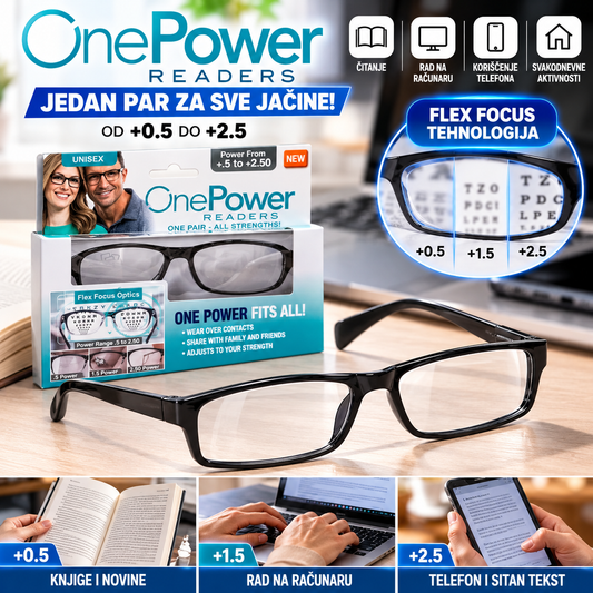 One Power Naočare sa Fleksibilnom Dioptrijom