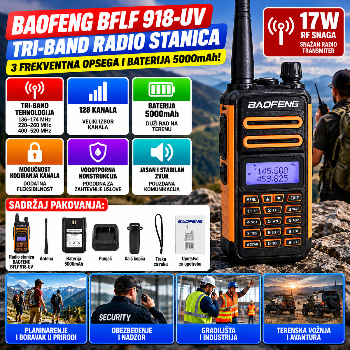 Radio stanica BAOFENG BFLF 918-UV