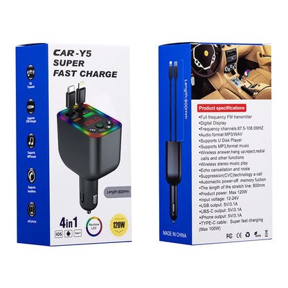 4u1 Auto FM Transmiter i Brzi Punjač 120W