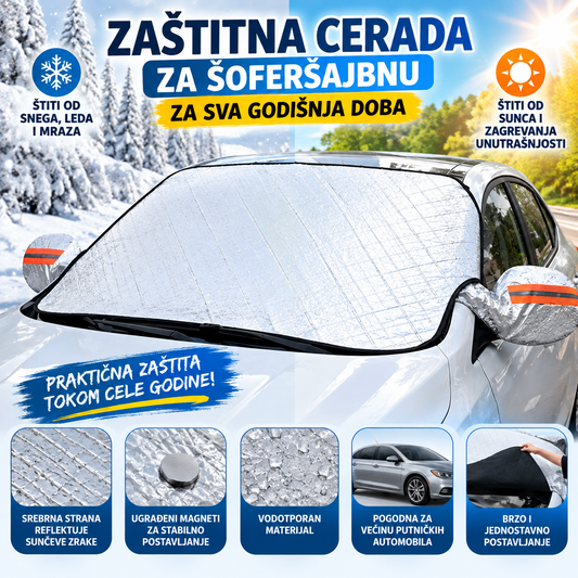 Zaštita za šoferšajbnu i retrovizore, Zaštita za šoferku od sunca, mraza, kiše i snega