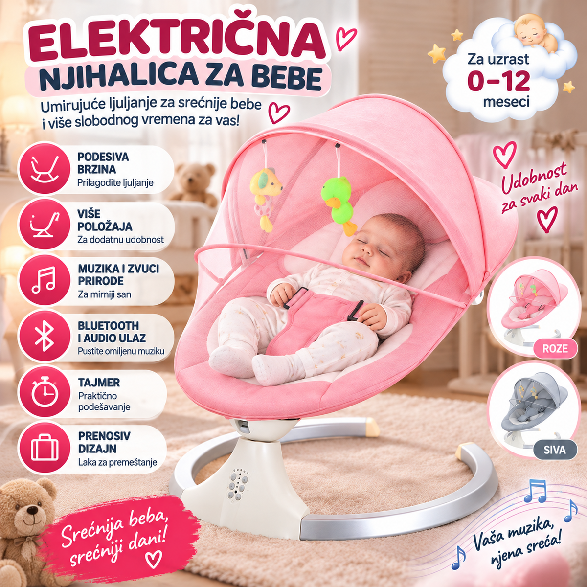 Električna Ljuljaška za Bebe