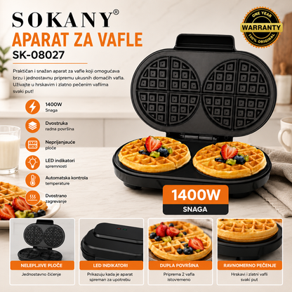 Dupli Aparat za Vafle Sokany SK-08027