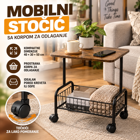 Mobilni Stočić sa Korpom za Odlaganje