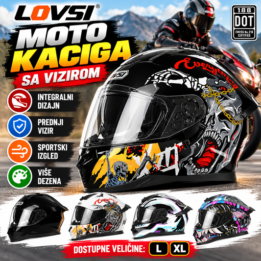 Full Face Moto Kaciga sa Vizirom – Više Boja