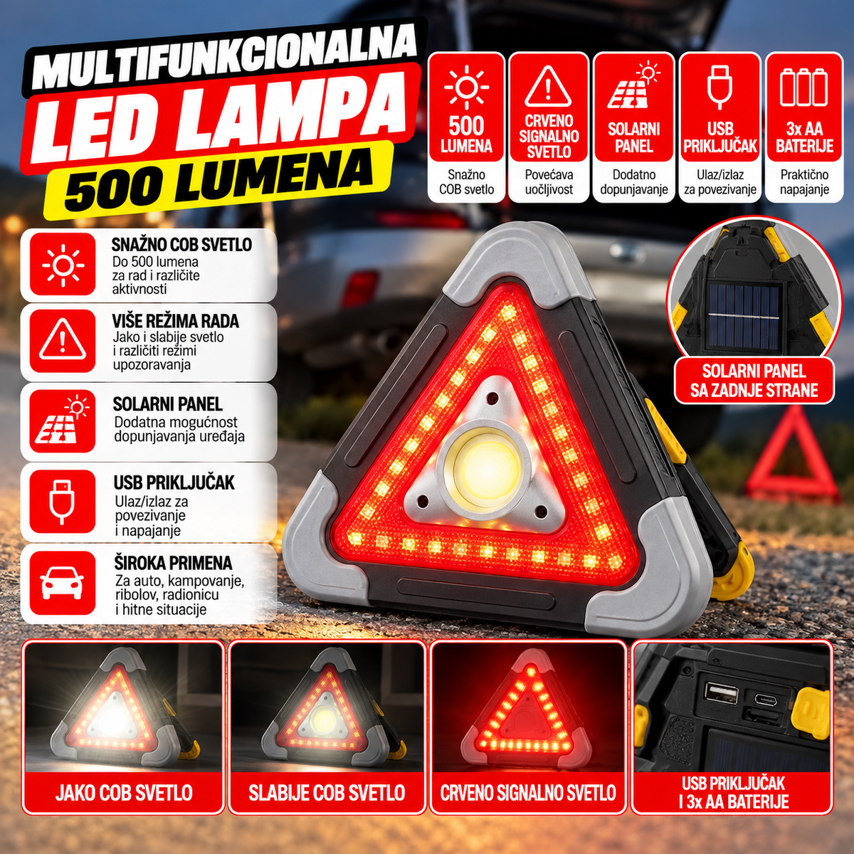 Multifunkcionalna COB LED Signalna Lampa