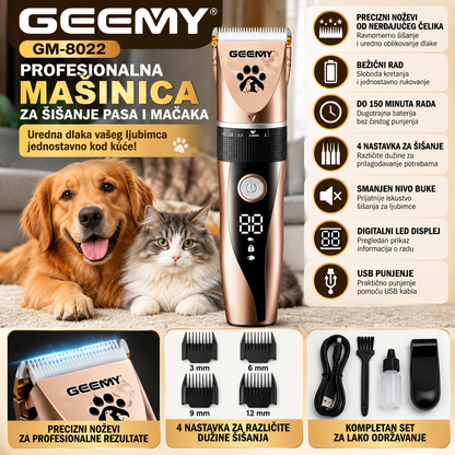 Profesionalna Mašinica za Šišanje Pasa i Mačaka GEEMY GM-8022