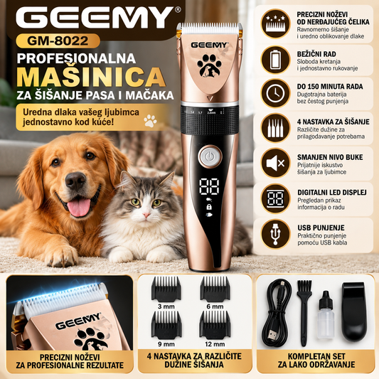 Profesionalna Mašinica za Šišanje Pasa i Mačaka GEEMY GM-8022