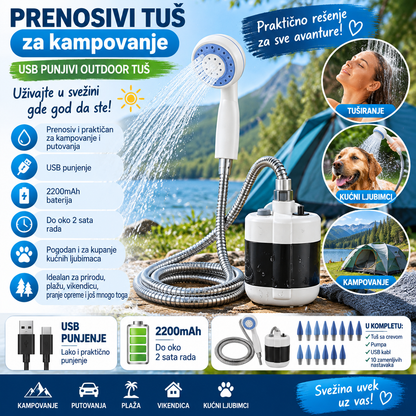 Prenosivi Tuš za Kampovanje – USB Punjivi Outdoor Tuš