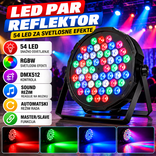 LED PAR Reflektor 54 LED za Svetlosne Efekte