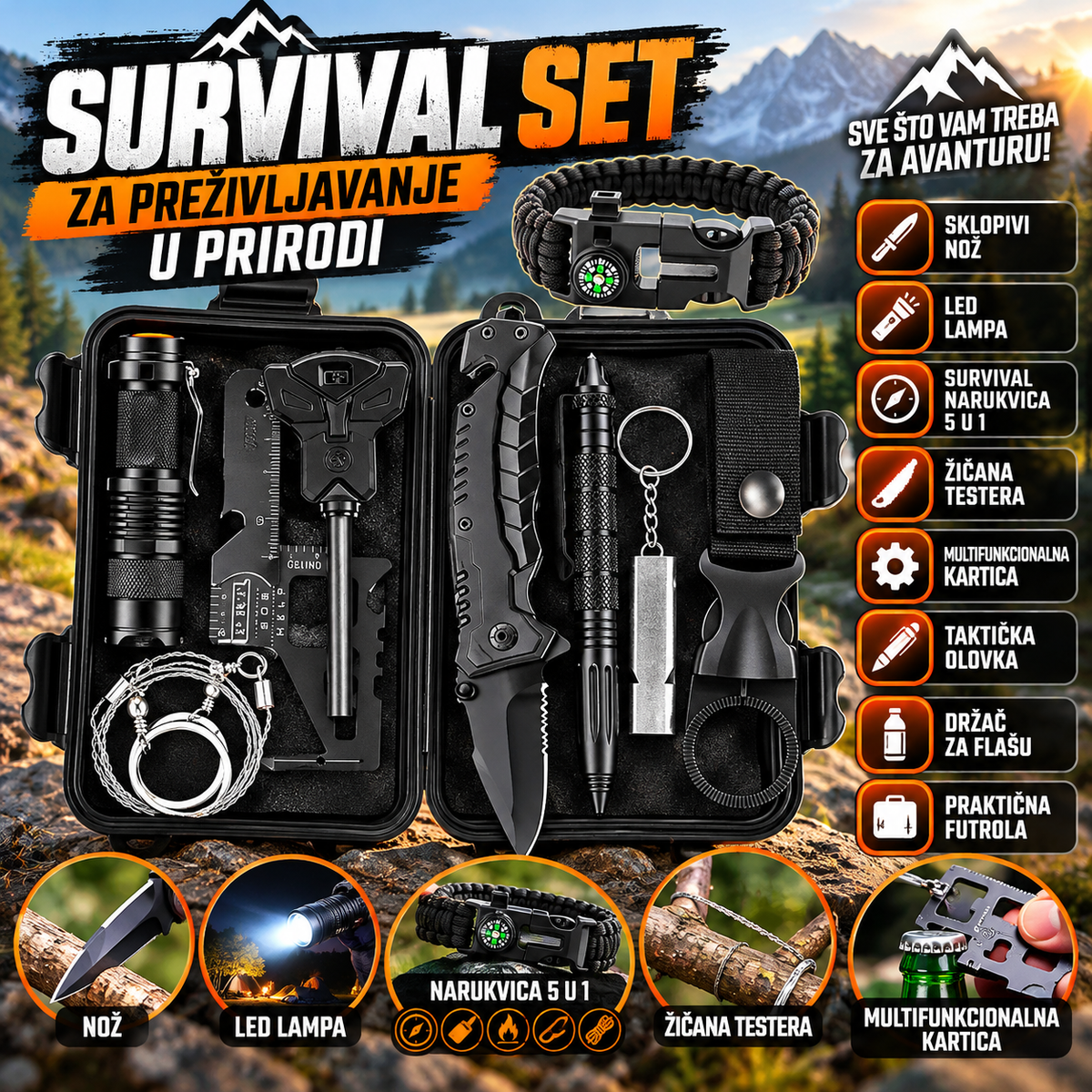Survival Set za Preživljavanje u Prirodi