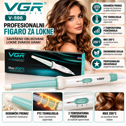 Profesionalni Figaro za Lokne VGR V-596 sa Keramičkim Premazom