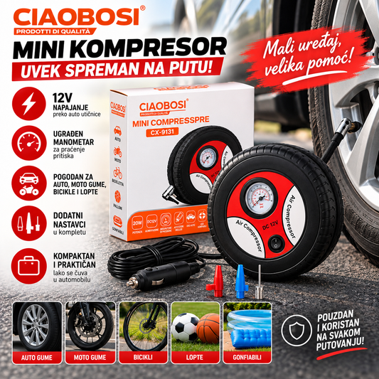 Mini Kompresor za Gume 12V