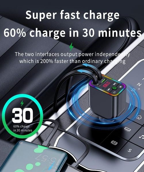 4u1 Auto FM Transmiter i Brzi Punjač 120W