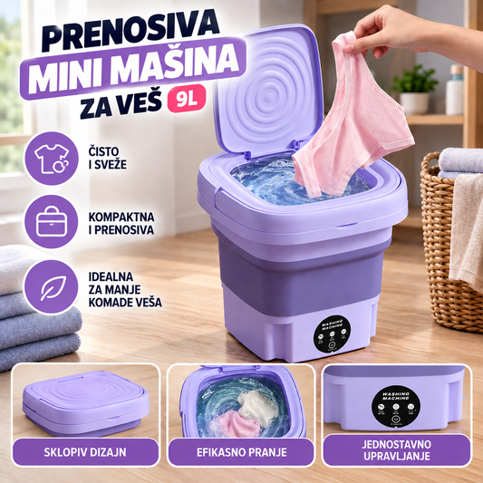 Prenosiva Mini Mašina za Veš 9L