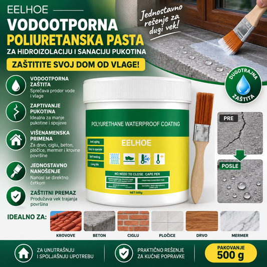 Vodootporna Poliuretanska Pasta za Hidroizolaciju i Sanaciju Pukotina – 500g