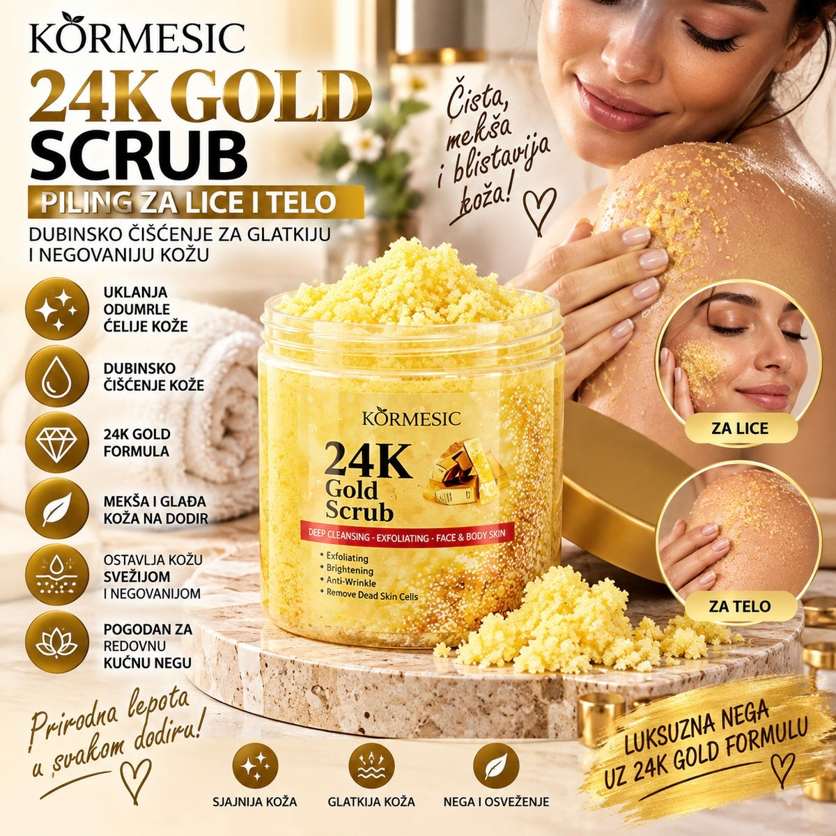 24K Gold Scrub – Piling za Lice i Telo