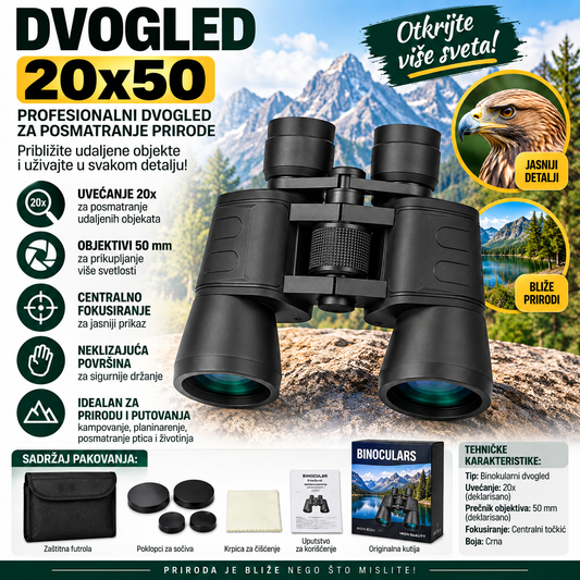 Dvogled 20x50 – Profesionalni Dvogled za Posmatranje Prirode