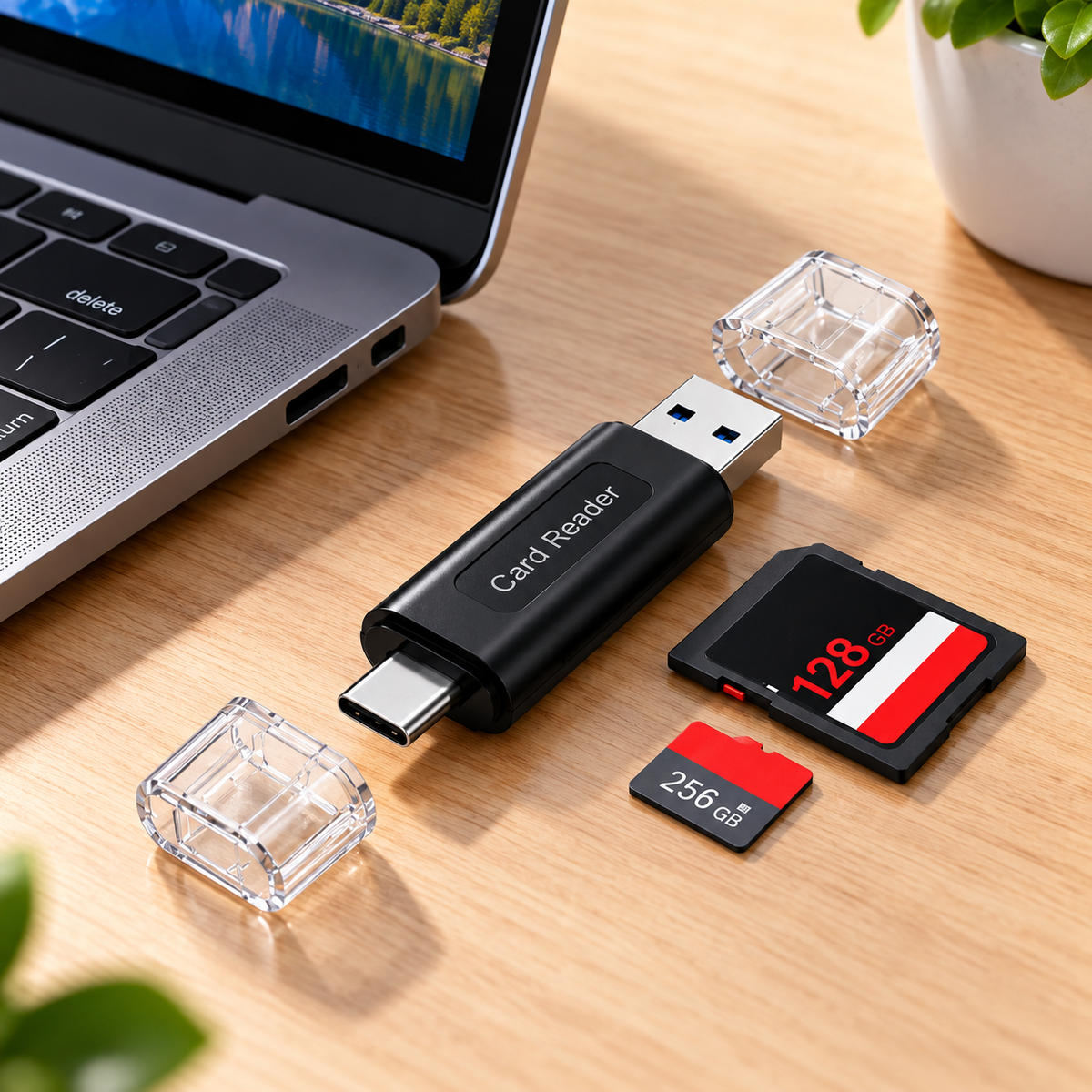 USB 2.0 / USB-C Čitač SD i MicroSD Memorijskih Kartica