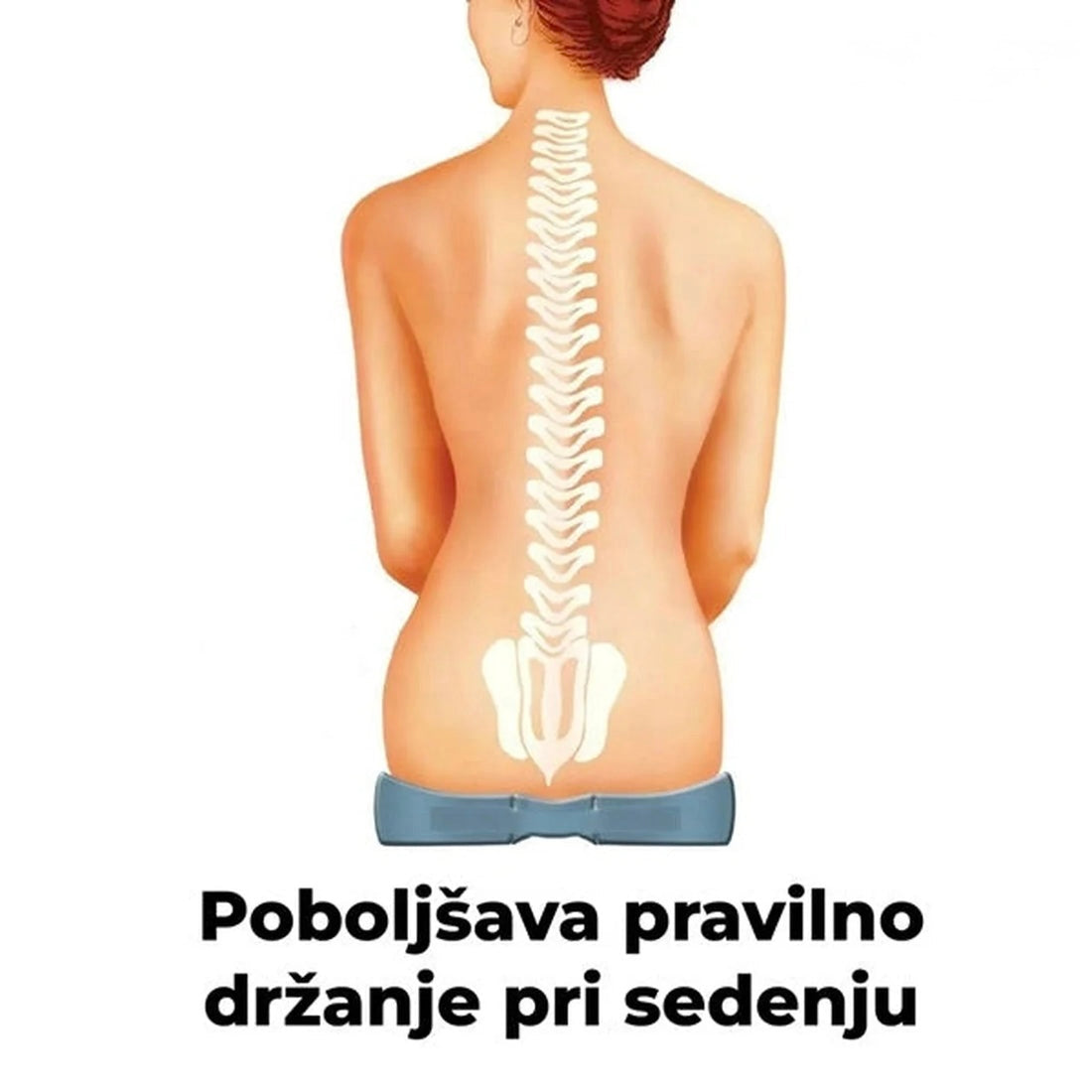 Ortopedski Jastuk za Sedenje od Bambusa i Memorijske Pene