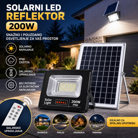 Solarni LED Reflektor 200W sa Panelom