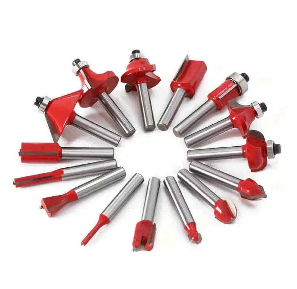 Set glodala za frezer 15 kom – Prihvat 6 mm u drvenoj kutiji
