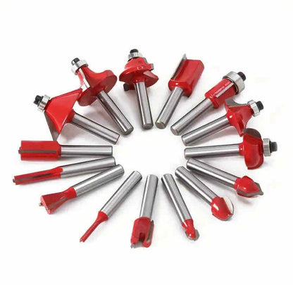 Set glodala za frezer 15 kom – Prihvat 6 mm u drvenoj kutiji